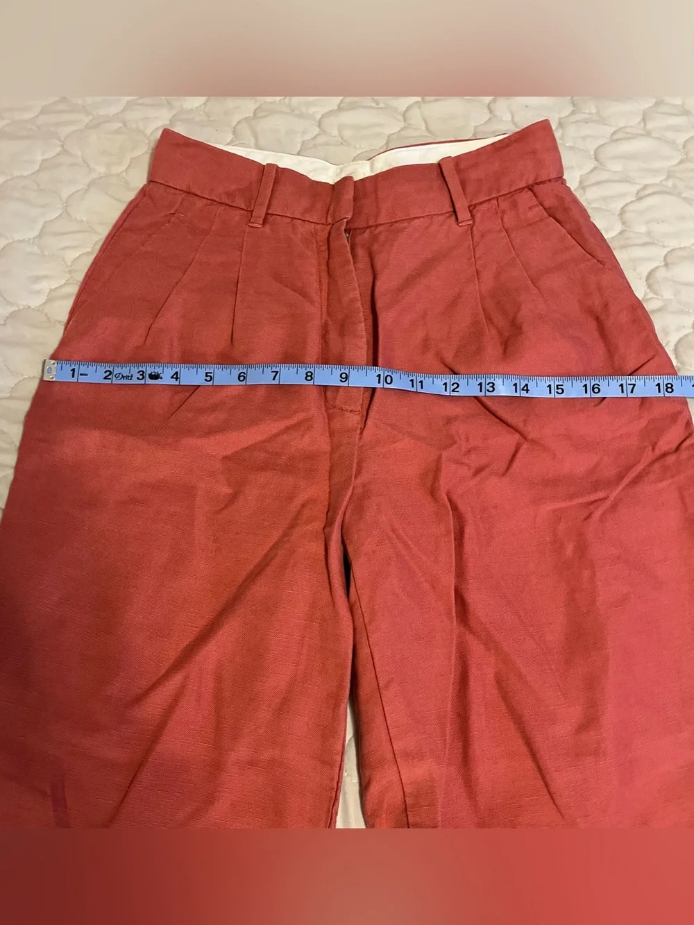 Aritzia Wilfred Pink Coral The Effortless Pants Linen Tailor High Waist Trousers